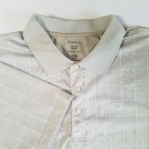 George Mens Polo Size 2XL Grey White
